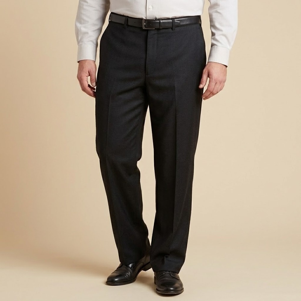 Lauren Ralph Lauren Dress Pants Mens 38x34 Gray Wool Flat Front Total Comfort